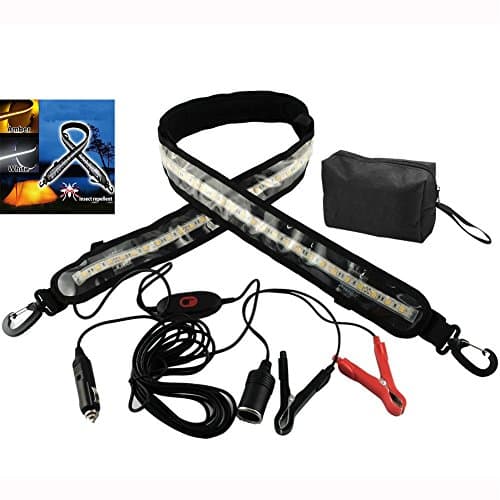 Camping Light LED 12V Dimmable Flexible Strip 46.7 inch IP67 Waterproof LED Strip Light for Tent Poles (Cool White&Yellow)