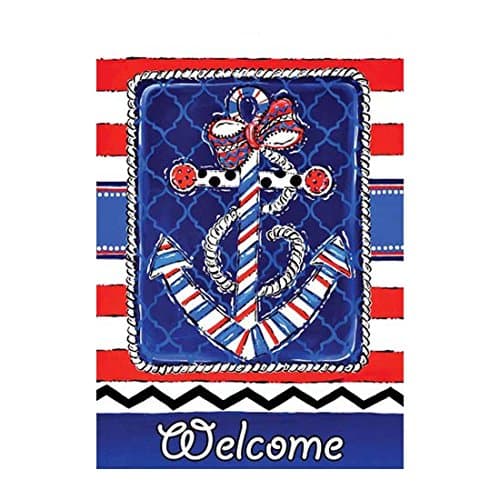 Custom Decor Flag Patriotic Anchor Garden flags decorative flags initial flags party flags 12.5 x 18-Inch Double-Sided banner home flags Print flags
