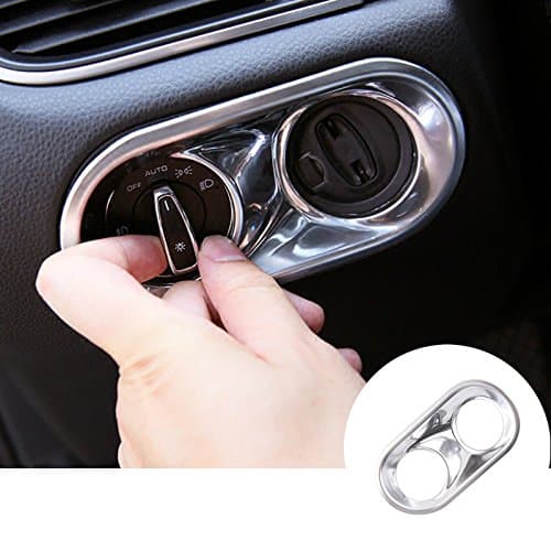 Silver Inner Headlight Switch Button Trim Cover 1pcs for Porsche Macan 2014-2018
