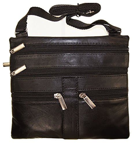 Cross Body Bag Adjustable Strap, Leather, Black