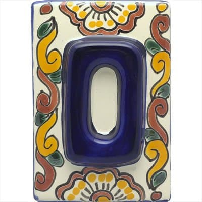Talavera House Number Handmade 3D (Number Zero)