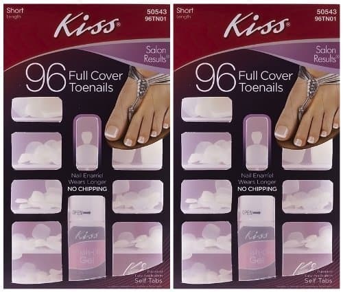 2-PACK Kiss 96-Count TOENAILS - Full Coverage Short Toenails by Kiss Gel Fantasy