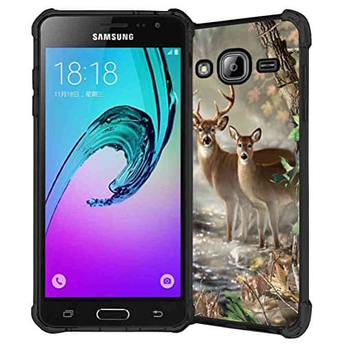 Galaxy J3 2016 Case,Galaxy Express Prime Case,Galaxy Amp Prime Case,Galaxy J3V Case, ABLOOMBOX Vector Forest Camouflage Pattern Flexible Soft Bumper Slim Rubber Protective Case Galaxy J3