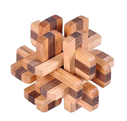 Markham123 Brain Training Toy Thick &amp; Thin Wooden Cube/Educational Toy Wooden Puzzle, Ming/Luban Lock for Adult Children