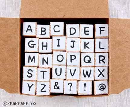 30 Pcs Alphabet Upper Case Rubber Stamp