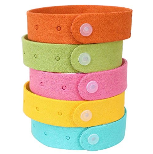 Mosquito Repellent Bracelet,8 Pack and 12 patch Waterproof Bug Insect,BUGSLEAVE Non-Toxic Travel Insect Repellent, Safe Deet-Free Band, Soft Fiber Material For Kids &amp; Adults, Keeps Insects &amp; Bugs Away