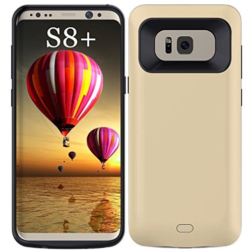 Galaxy S8 Plus Battery Case,5500mAh Portable External Backup Charging Case,Rechargeable Protective Power Bank Charger for Samsung Galaxy S8 Plus(Gold)(Not for Galaxy S8)