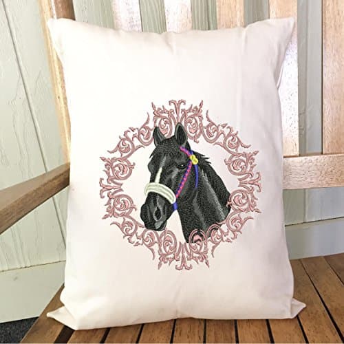 Equestrian Horse Feedsack Decorative Throw Pillow