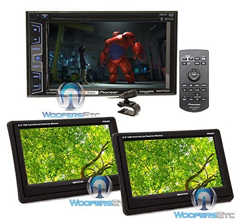 pkg (2) Soundstream VHR 65T 6.5" LCD Touchscreen Headrest Monitors + Pioneer AVH-X3800BHS 2-DIN In-Dash 6.2" Touchscreen LCD Display DVD/CD Stereo Receiver
