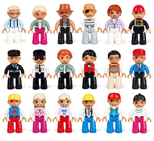 18 Community Figures Set Building Blocks People Bricks Assortment of Crowd Role Play Community People Lego Duplo Compatible