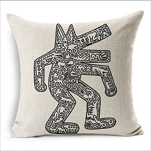 LFarncomboutlet Funny Creative Pattern Pillow Case Sleeping Keith Haring Painting Modern Minimalist Scandinavian Creative Cushion Pillows Covers