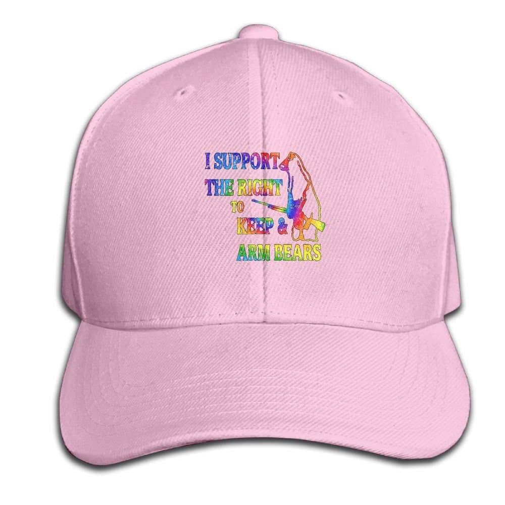 Funny Support The RIght To Keep & Arm Bears Adjustable Baseball Caps Unstructured Dad Hat 100% Cotton Black