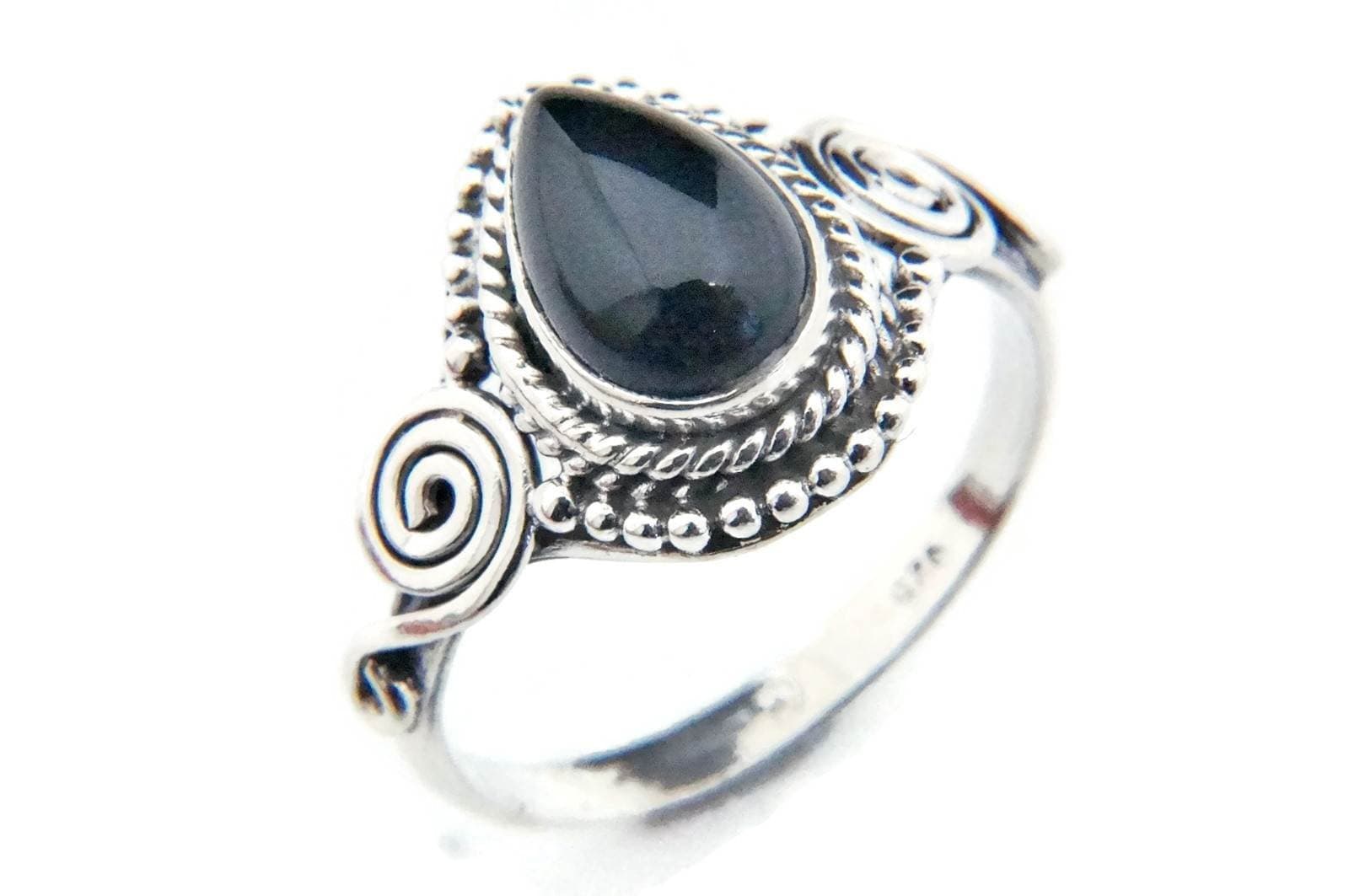 Ring 925 sterling silver onyx (No: MRI 73)