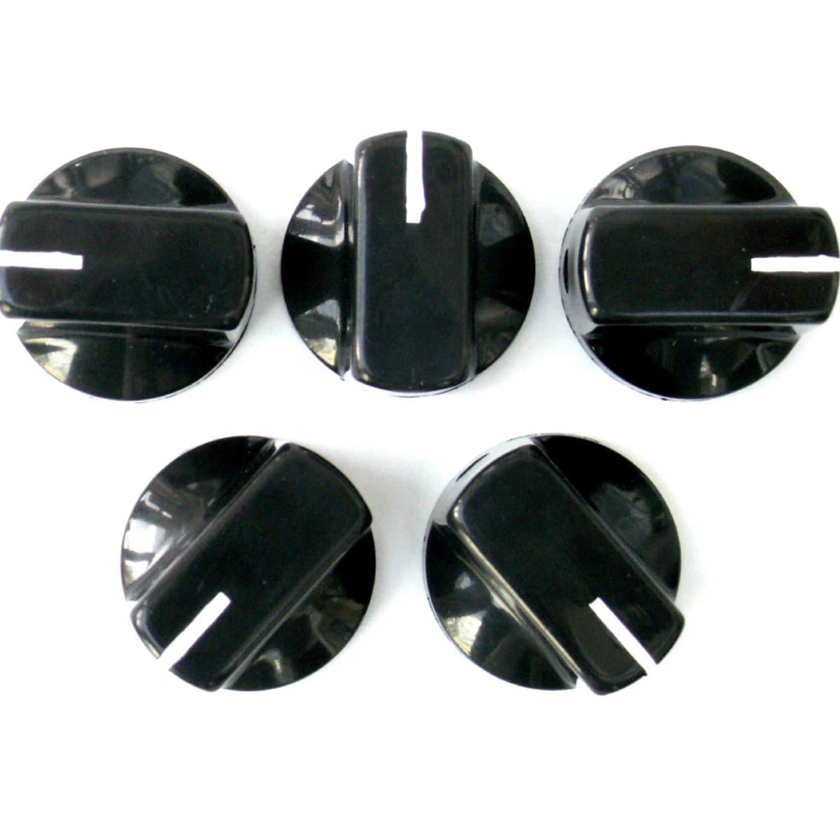 Janika 5 Black Potentiometer Switch Knobs Guitar Amplifier Radio stove Pot Knob+Screw - UK SELLER