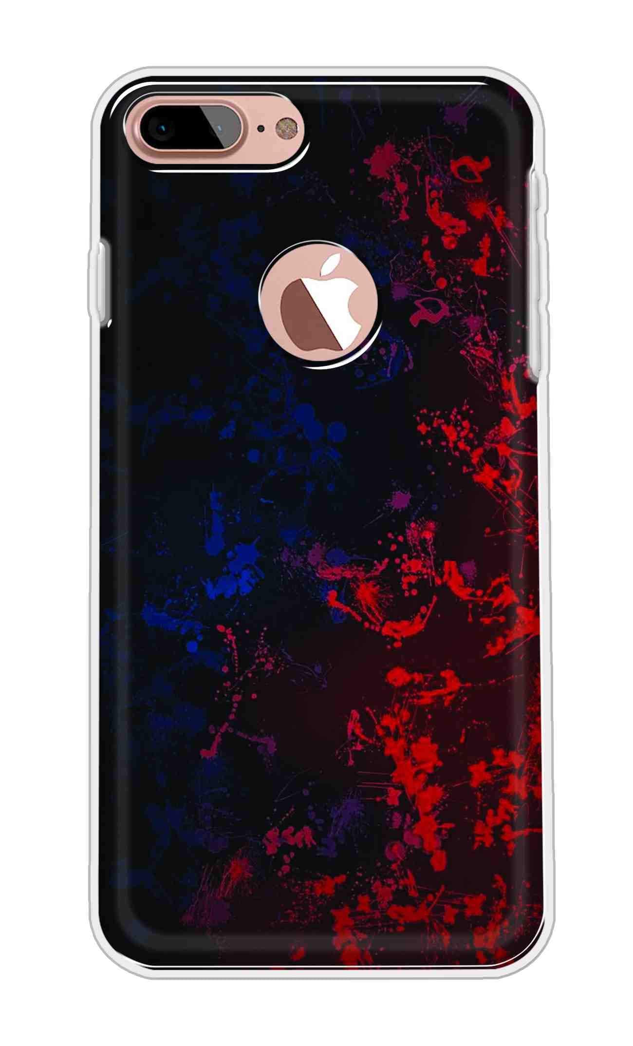 Vibey - Soft TPU Abstract - Printed Back Cover Case Compatible for Apple iPhone 7 Plus. One Tempered Glass Free