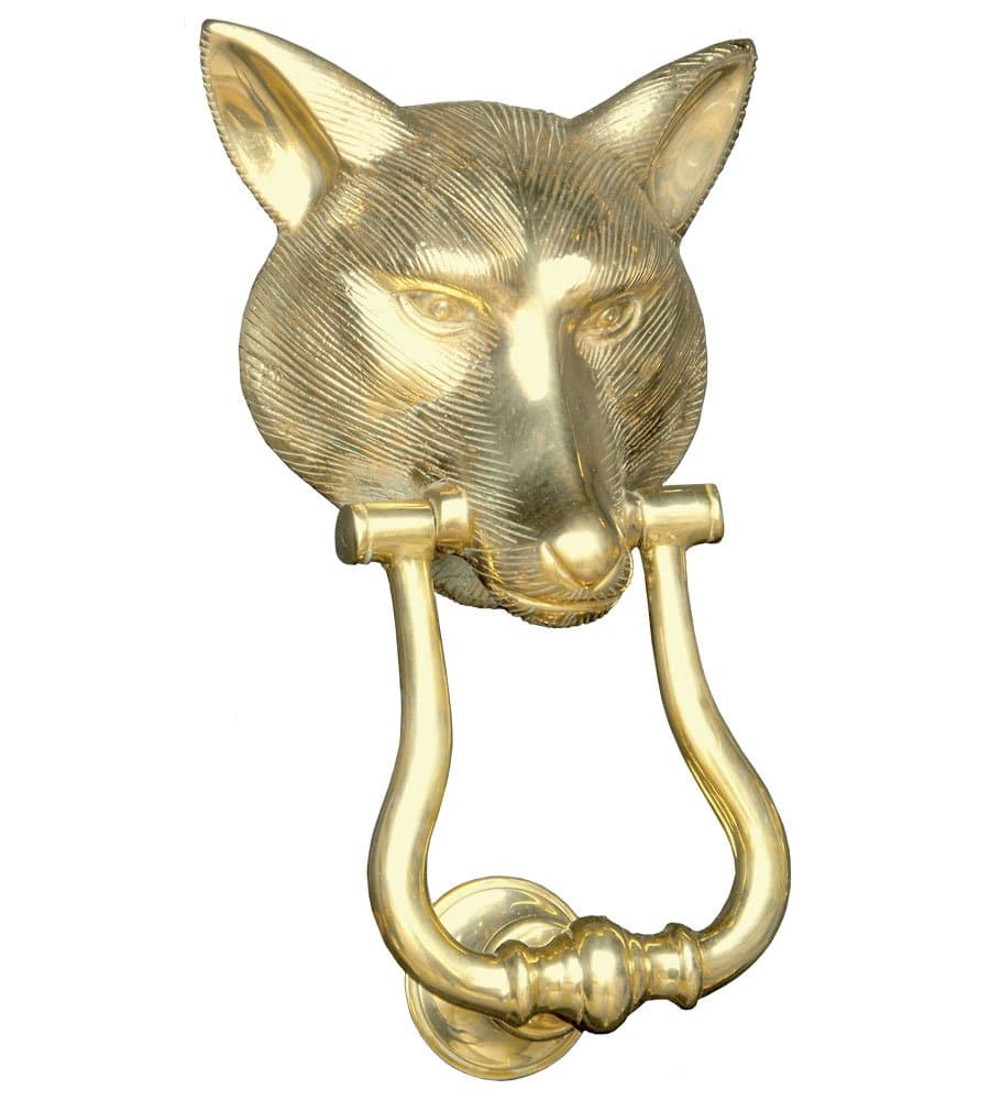 Brass Door Knocker Wolf