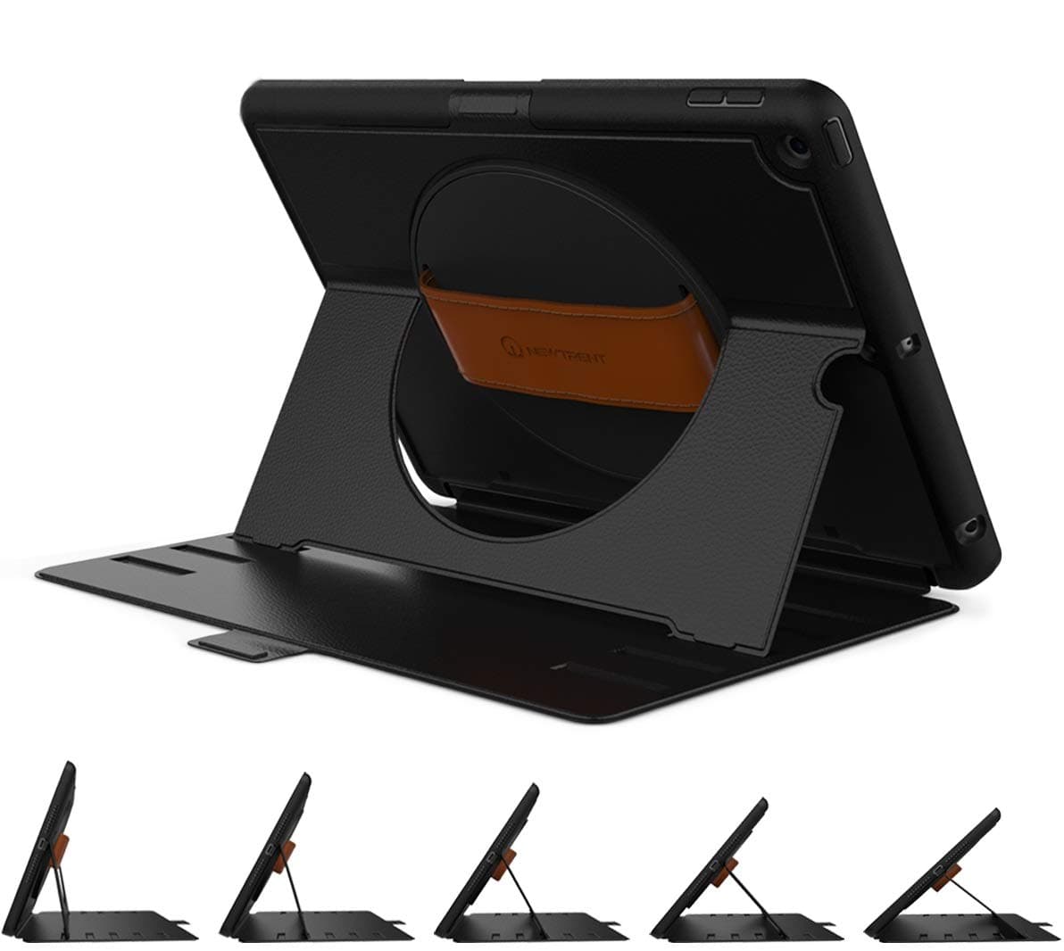 New Trent iPad 9th Generation Case (2021), iPad 8th Generation Case (2020), iPad 7th Generation Case (2019), Premium PU Leather Folio, Detachable Rotation Leather Strap Kickstand for iPad 10.2 2021