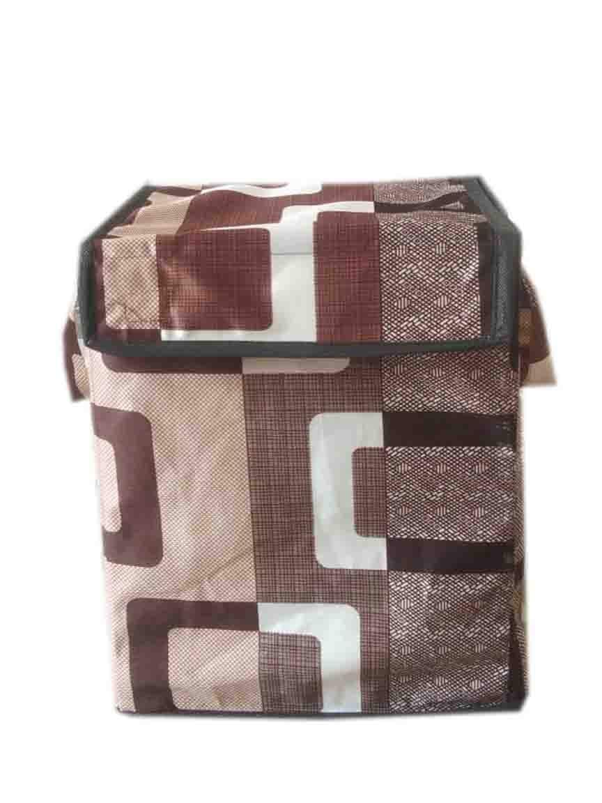 AS2Retail Laundry Square Shape Basket Bag/Foldable/Multipurpose/Carry Handles/Zippered Lid for Home, Cloth Storage (Colour and Print Might)