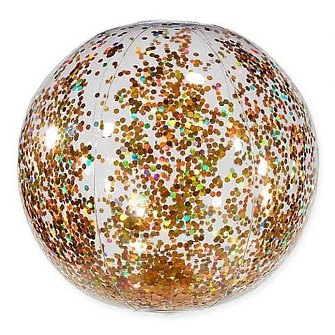 Pool Candy Glitter Beach Ball in Gold
