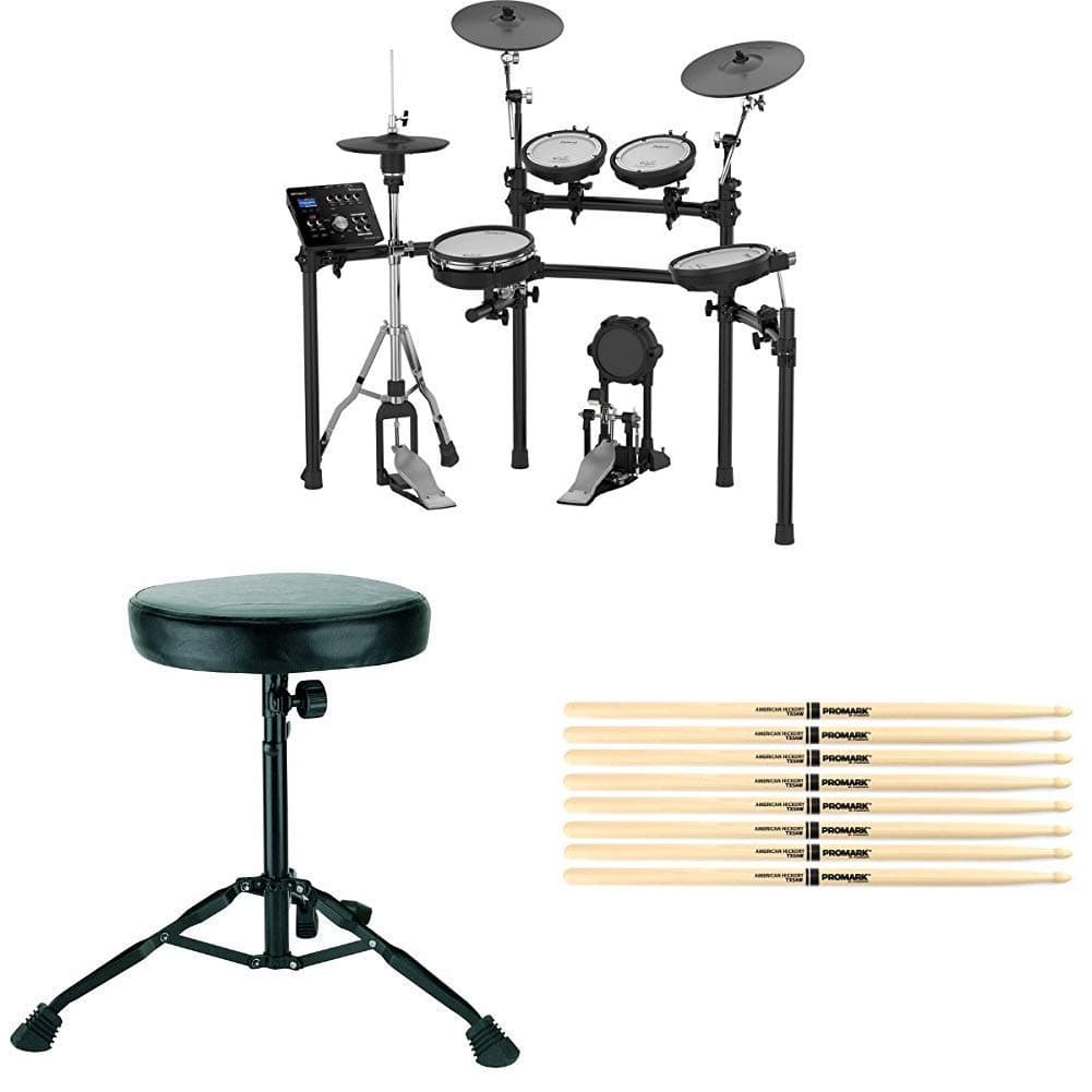 Roland TD-25K Electronic Drum Kit Bundle with 4 Pairs of Drumsticks and Drum Throne