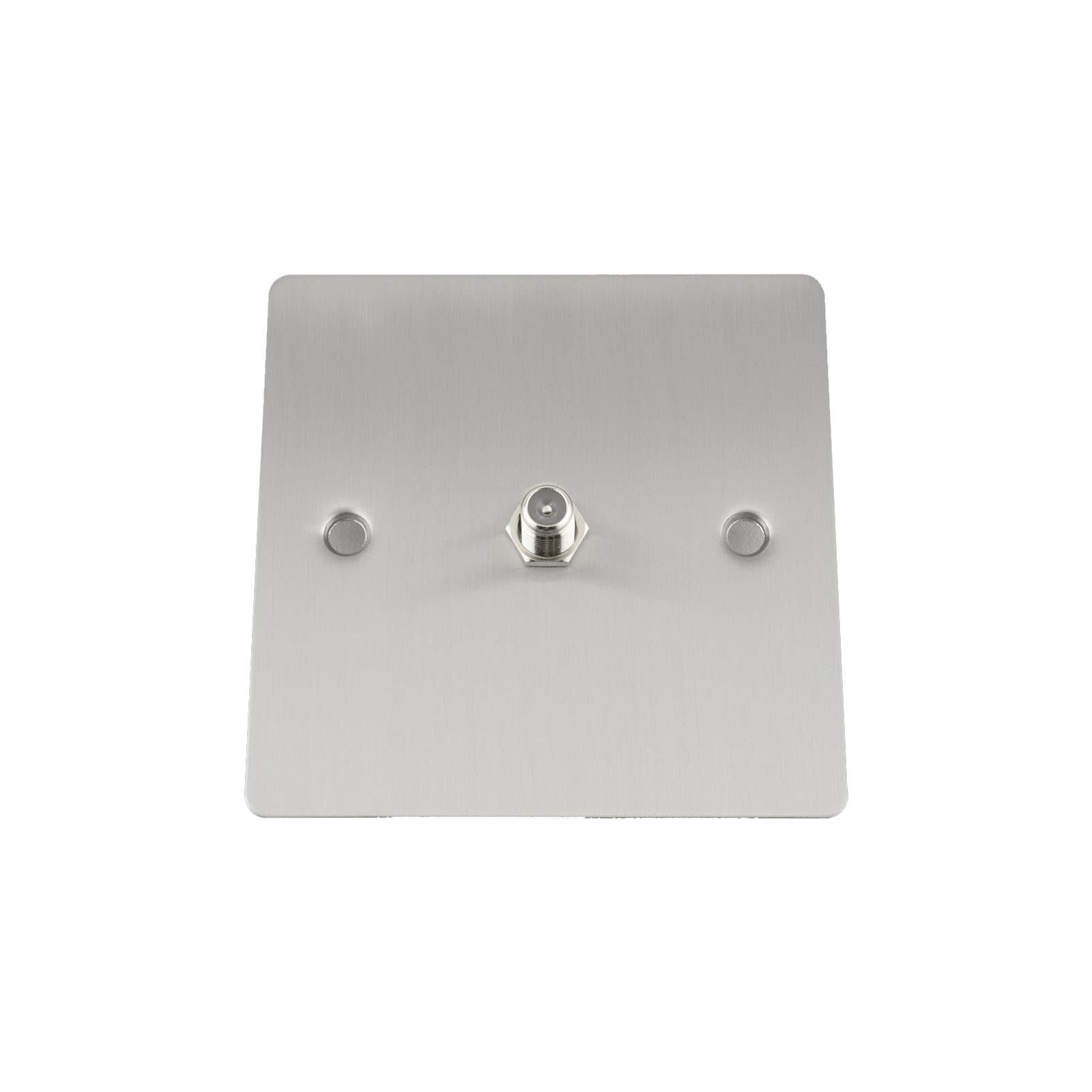 Sky Satellite Socket Single 1 Gang - Satin Matt Chrome - Flat