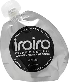 IROIRO Premium Natural Semi-Permanent Hair Color 10 Black (8oz)