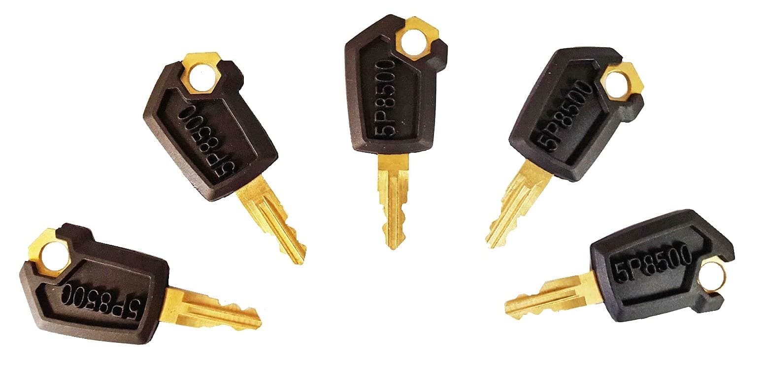 5 Authentic Keyman Brand Replacement Heavy Construction Equipment Ignition Keys Manufactured for use in CAT Caterpillar Equipment