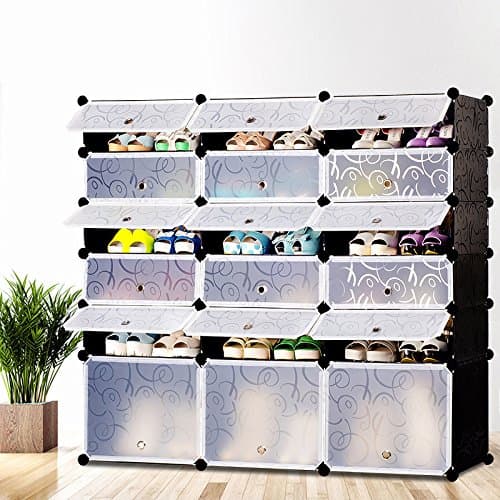 HJFF-The high-end storage rack _ high-grade shoe simple large capacity storage idea tree ester plastic removable storage cabinet,Three rows of six boot,Multi-storey