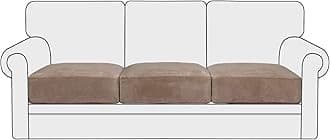 PrinceDeco Stretch Velvet Couch Cushion Covers for Individual Cushions Sofa Cushion Covers Seat Cushion Covers, Sofa Covers Washable, Couch Seat Cushion Covers for Sectional Couch(3 Pieces, Taupe)
