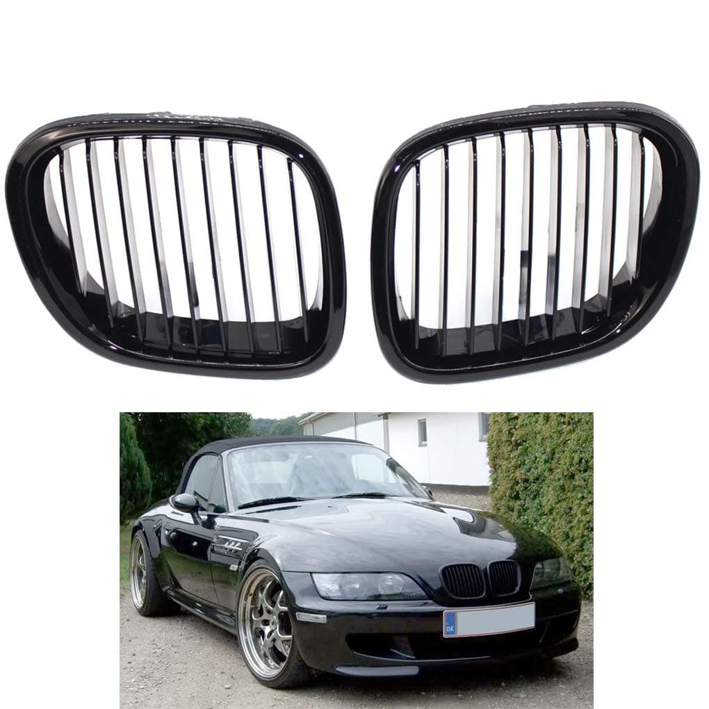 Replacement for BMW Z3 1996-2002 Car Type 1 Pair Front Grill Black Left Right Side Grille 51138412950 51138412949