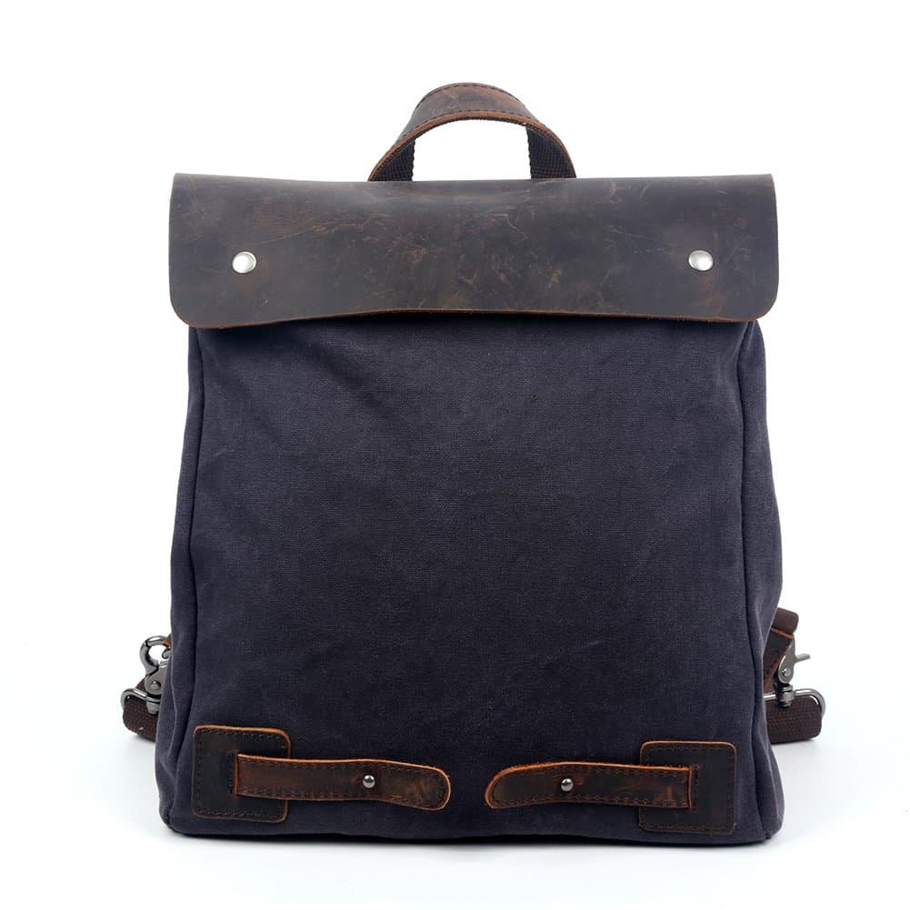 The Same Direction Cooper Convertible Backpack Canvas and Genuine Leather Crossbody Bag (Grey)