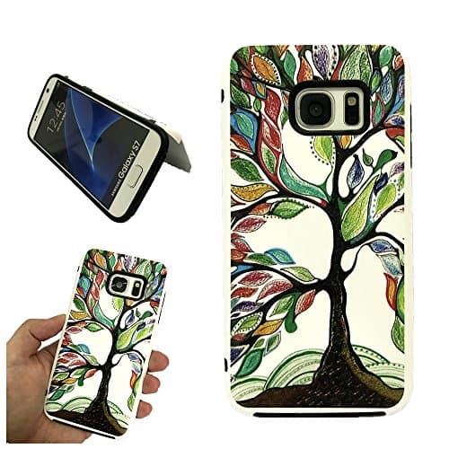 Galaxy S7 Edge Holder Case,Antsplustech Hybird Shock Proof Protective with Kickstand Feature Premium Hybrid Armor Slim Fit Dual Layer Cover Samsung Galaxy S7 Edge(Tree)