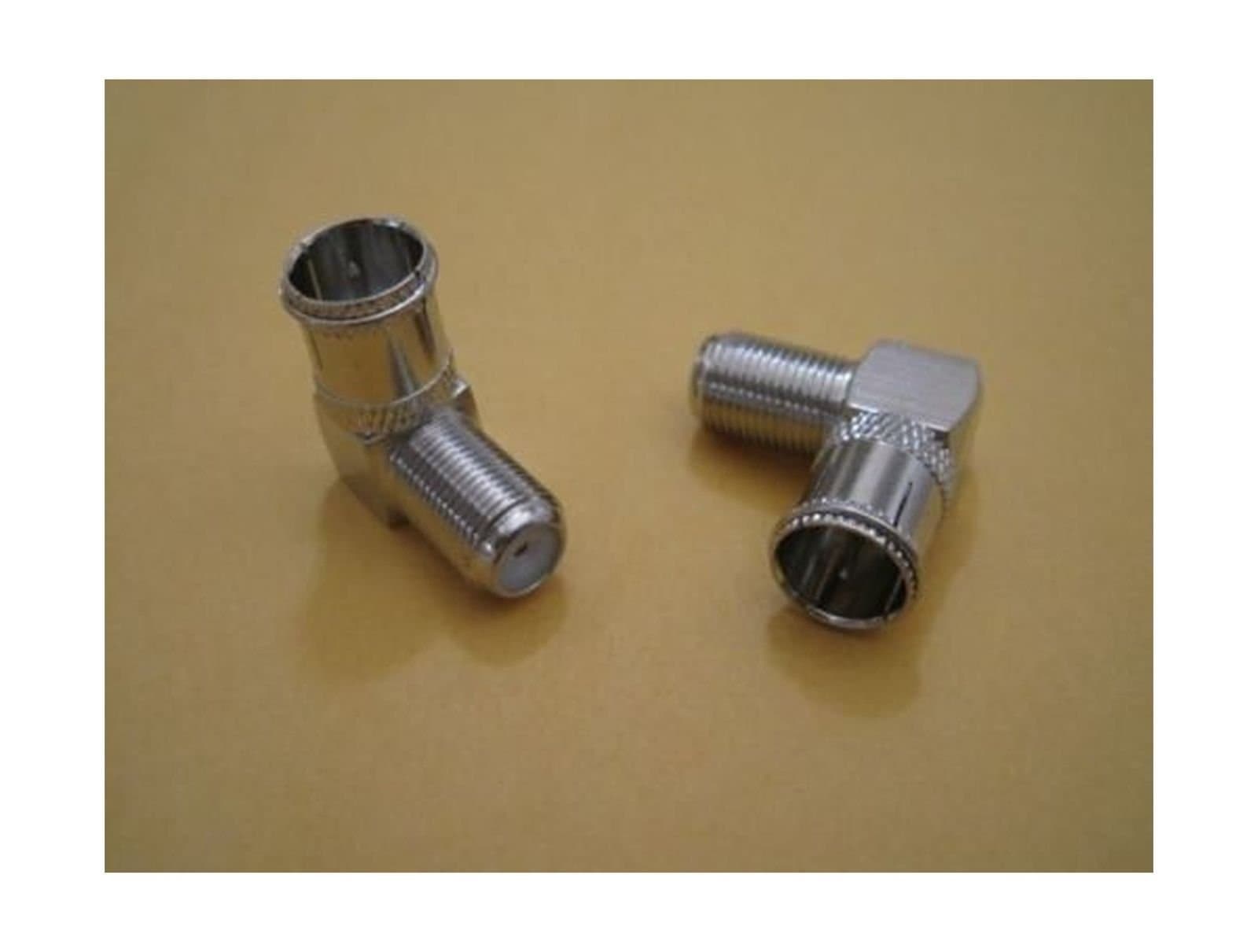 eightNice 2/5/10/20 QTY Pack F type Push-On 90 Right Angle Quick Connectors Adapter Coax RG6 RG59 (2 PCS)