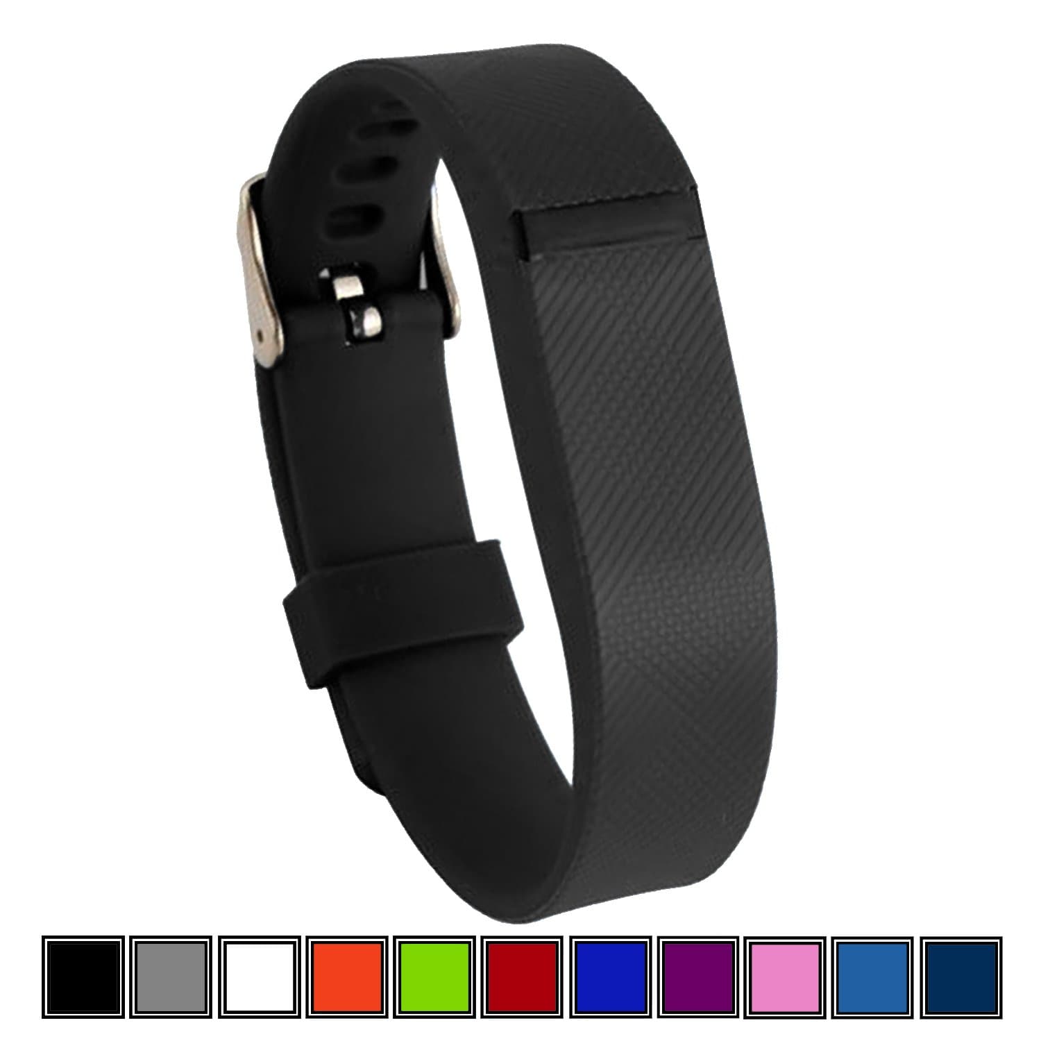 DelTex® Black Band/Strap With Secure Adjustable Buckle Fastener For Fitbit Flex Wireless Wristband Bracelet