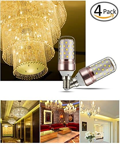 TMO E14 Candelabra LED Bulbs Corn Bulb LED Candelabra Bulb 12W,100 Watt Equivalent,Dimmable Chandelier Bulbs LED Light Bulbs,3000K,4500K,6500K(4 Pack)