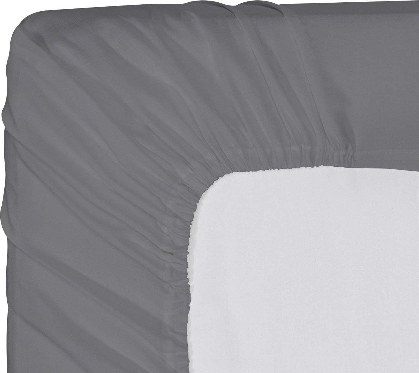 Unique Beddings 1-PC Fully Elastic Fitted Sheet Fits Upto 7-9" Deep Pocket ( Queen 60"x 80" ) Premium Quality Egyptian Cotton Long Staple, Durable & Comfortable ( Grey, Solid )