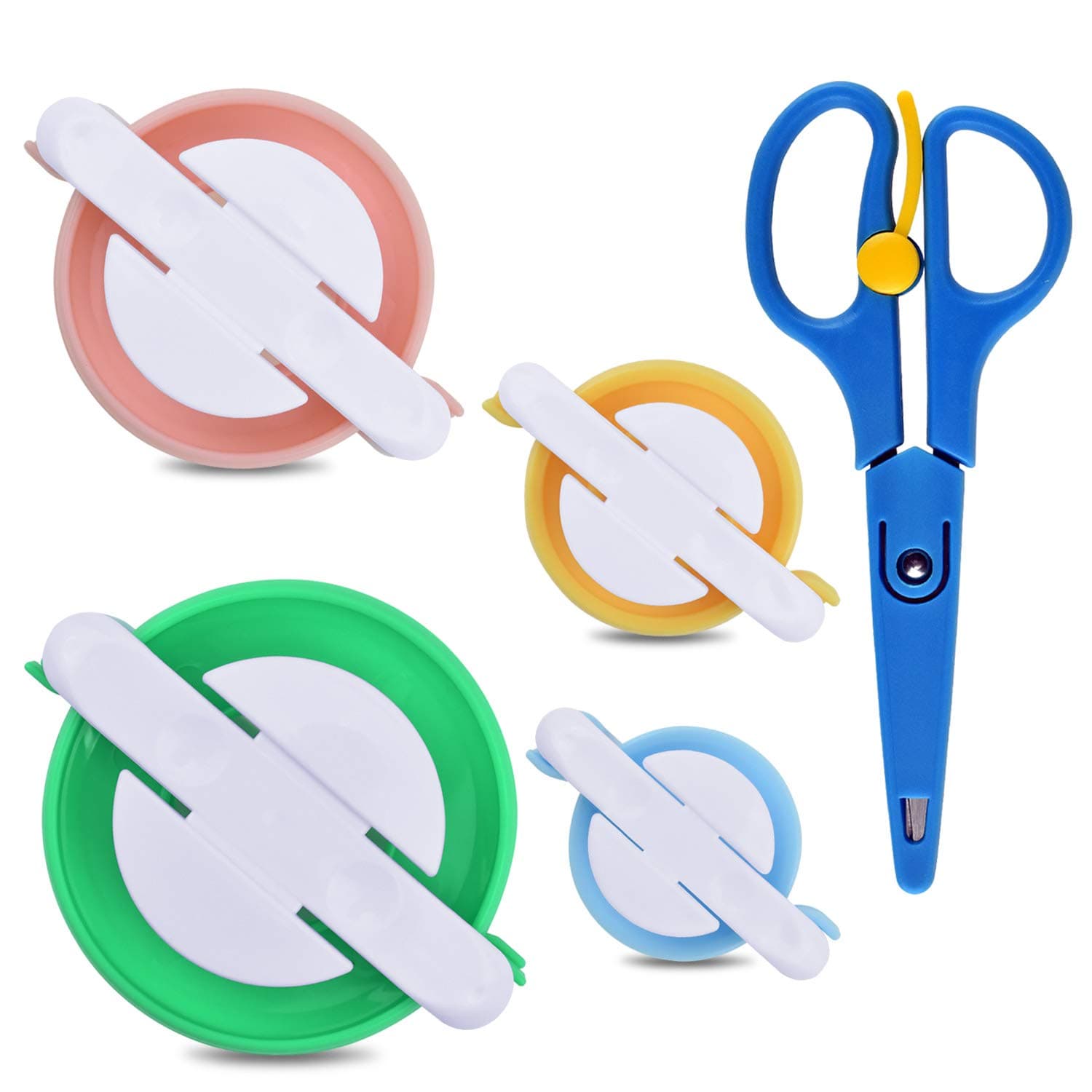 Alcoon 4 Sizes Pom Pom Maker Set for DIY Pompom Kit Fluff Ball Weaver Maker with Thread Cutter Sewing Scissors