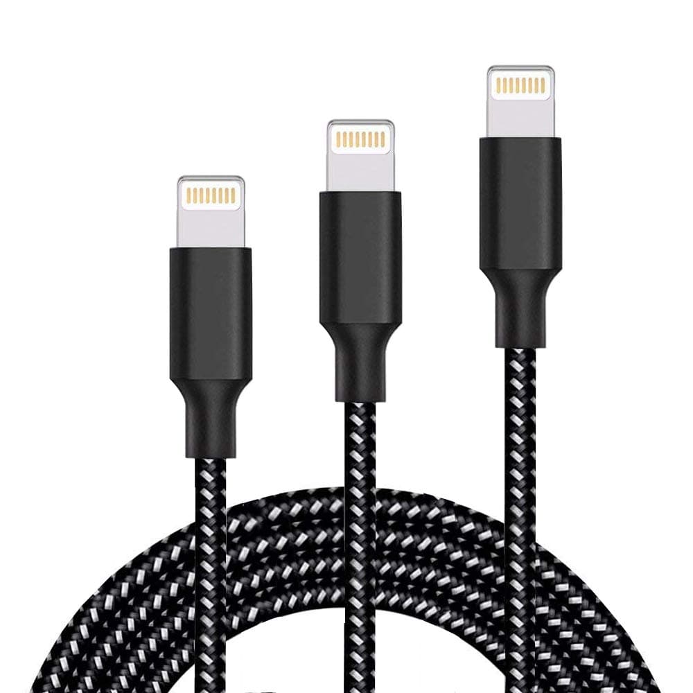 Phone Cable 3pack 3ft 6ft 10ft Nylon Braided USB Charging & syncing Cord Compatible with iPhone/iPhone 8 8 and More