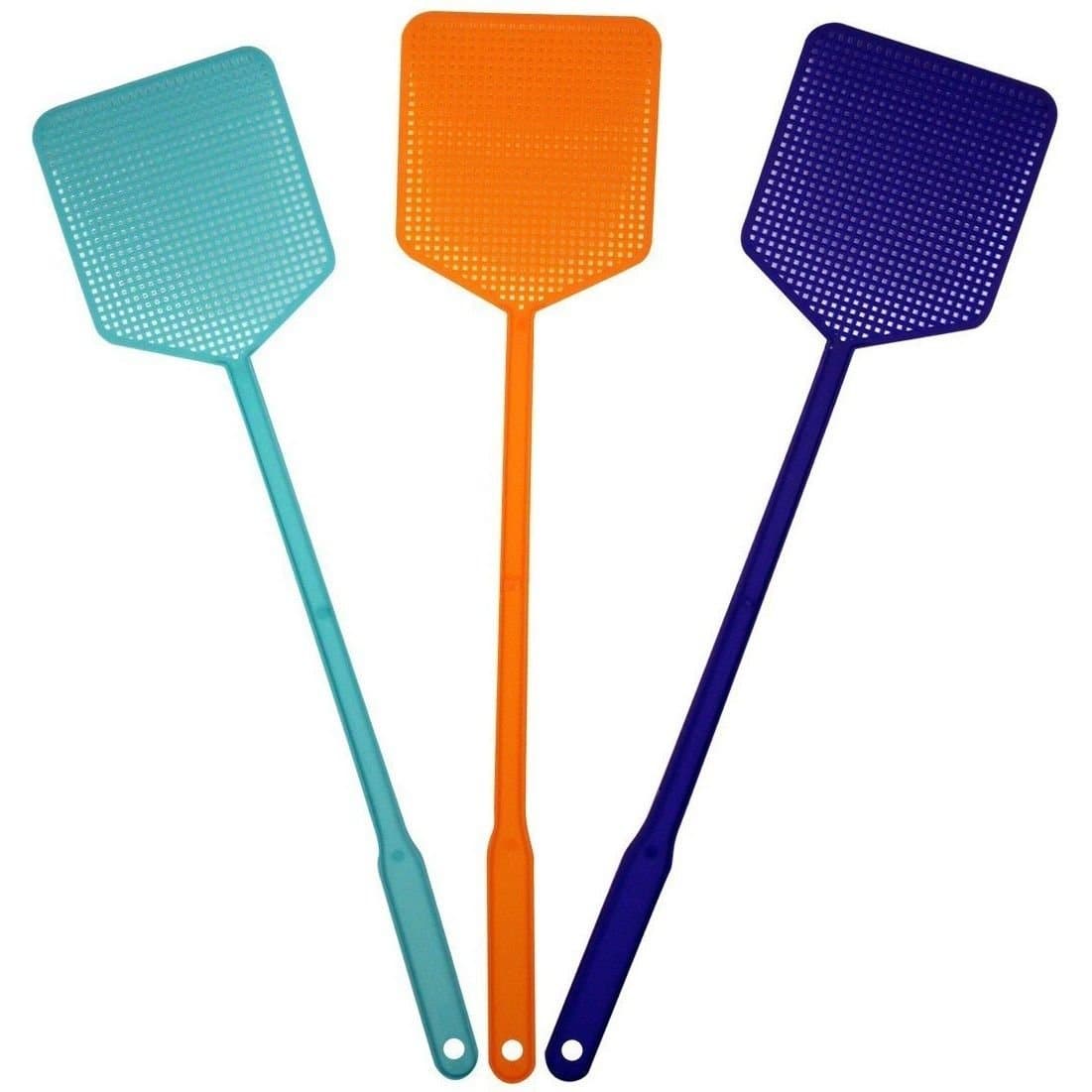 3 PC HEAVY DUTY FLY SWATTER PACK Plastic Bug Mosquito Insect Wasp Killer Catcher