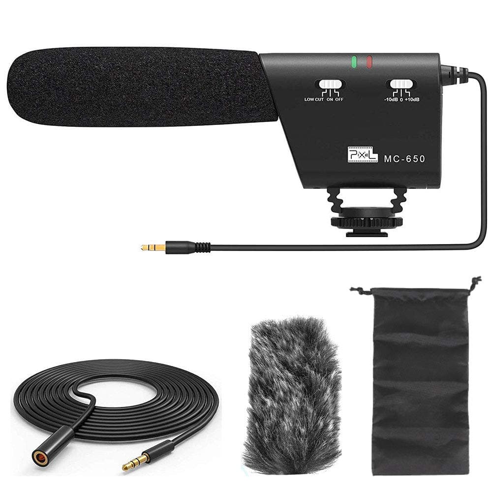 PIXEL Professional Video Microphone Emiral Camera microphone Shotgun Interview Microphone MC650 for Cameras DV Camcorder 3.5mm Interface Cameras DV Camcorder 3.5mm Interface