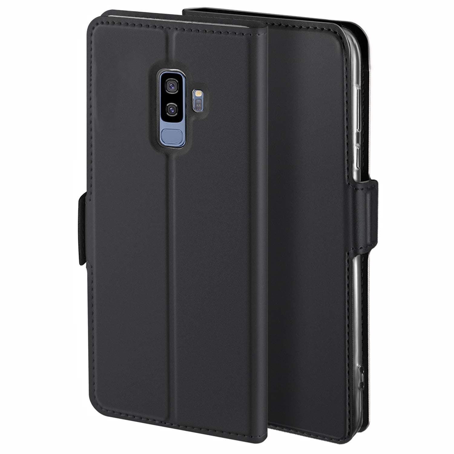YATWIN Case Compatible for Samsung Galaxy S9 Plus case, Premium PU Leather with Wallet Card Slot Magnetic Closure Flip Case Cover for Samsung Galaxy S9 Plus Cases - Black