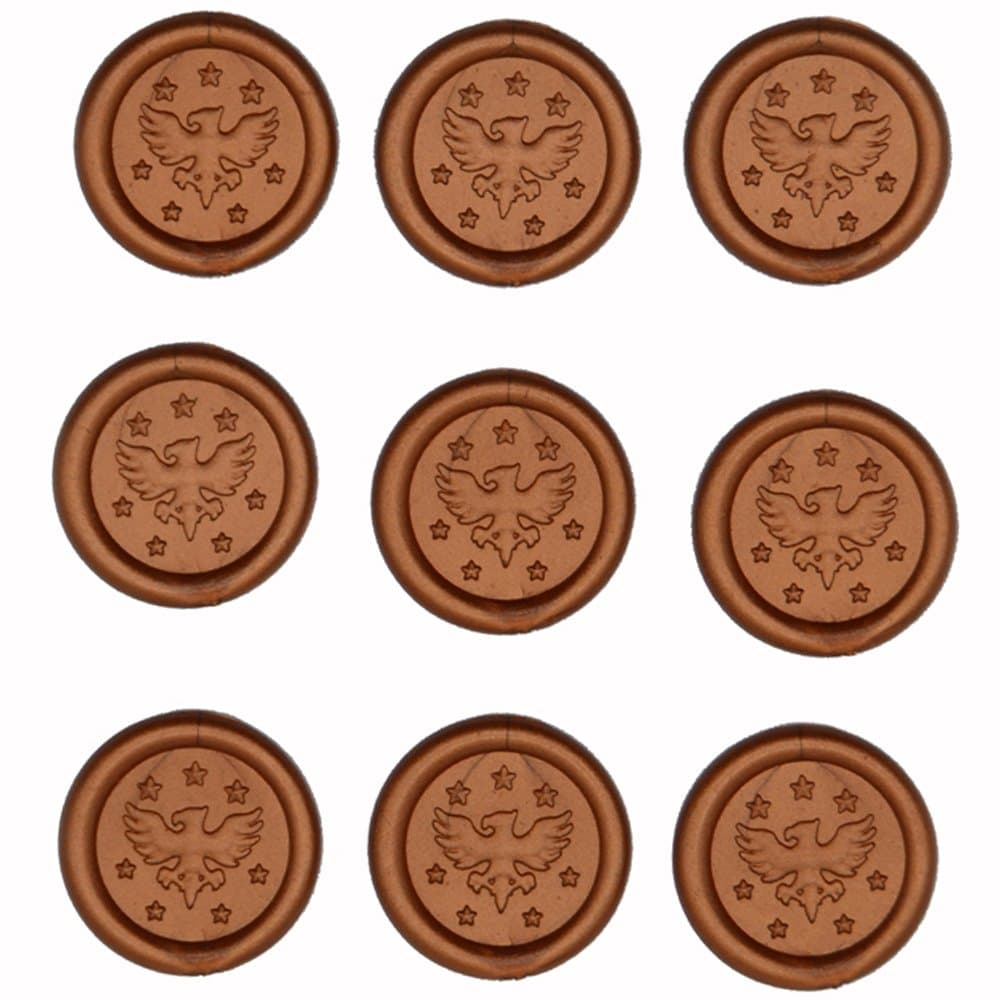 Eagle Round Self Adhesive Wax Seal Sticker for Envelope Décor Coffee