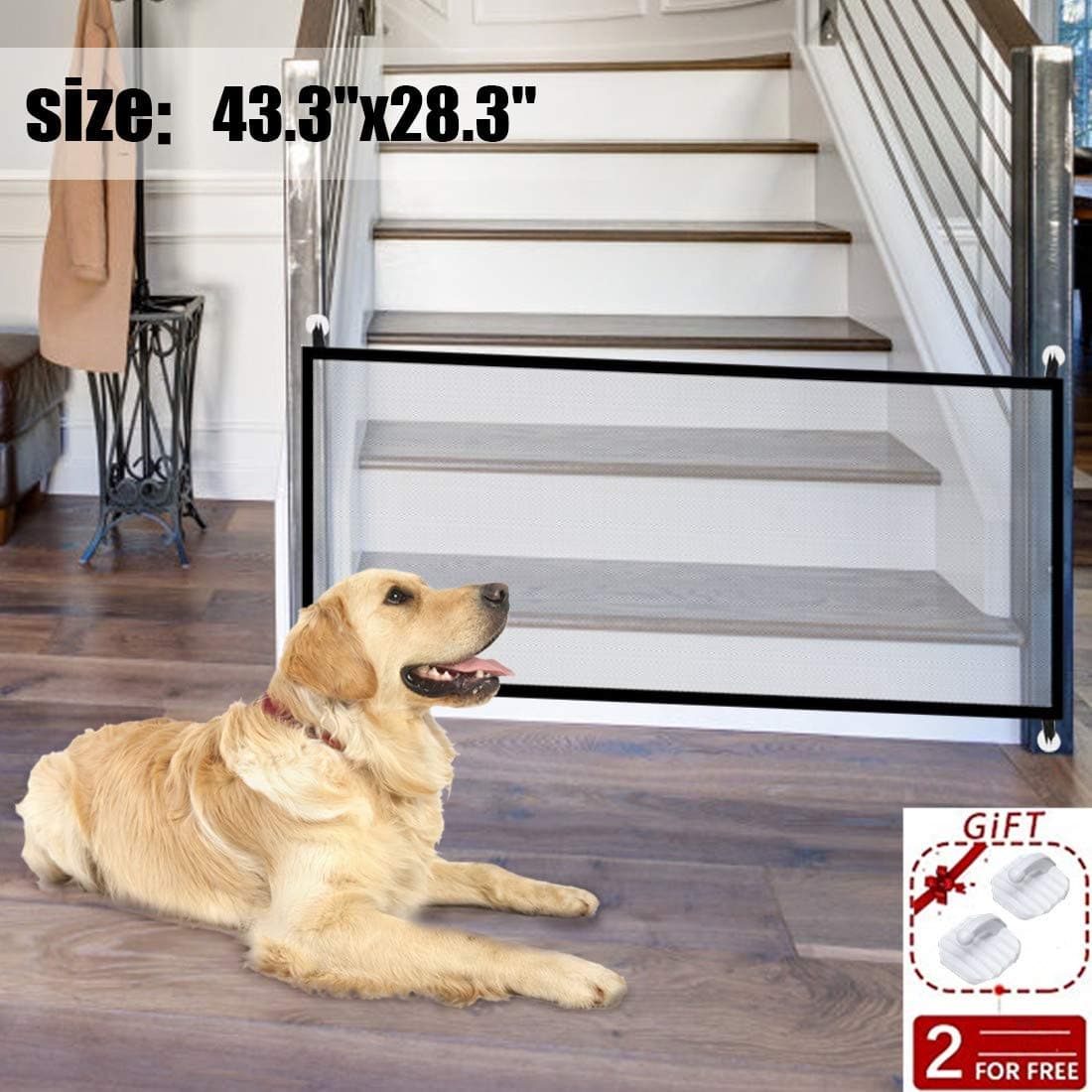 Magic Gate,48.3"x28.3" Portable Folding Pet Gate Mesh Magic Gate for Dogs,Baby Safety Fence,mesh gate Isolated Gauze Indoor and Outdoor Safety Gate Install Anywhere