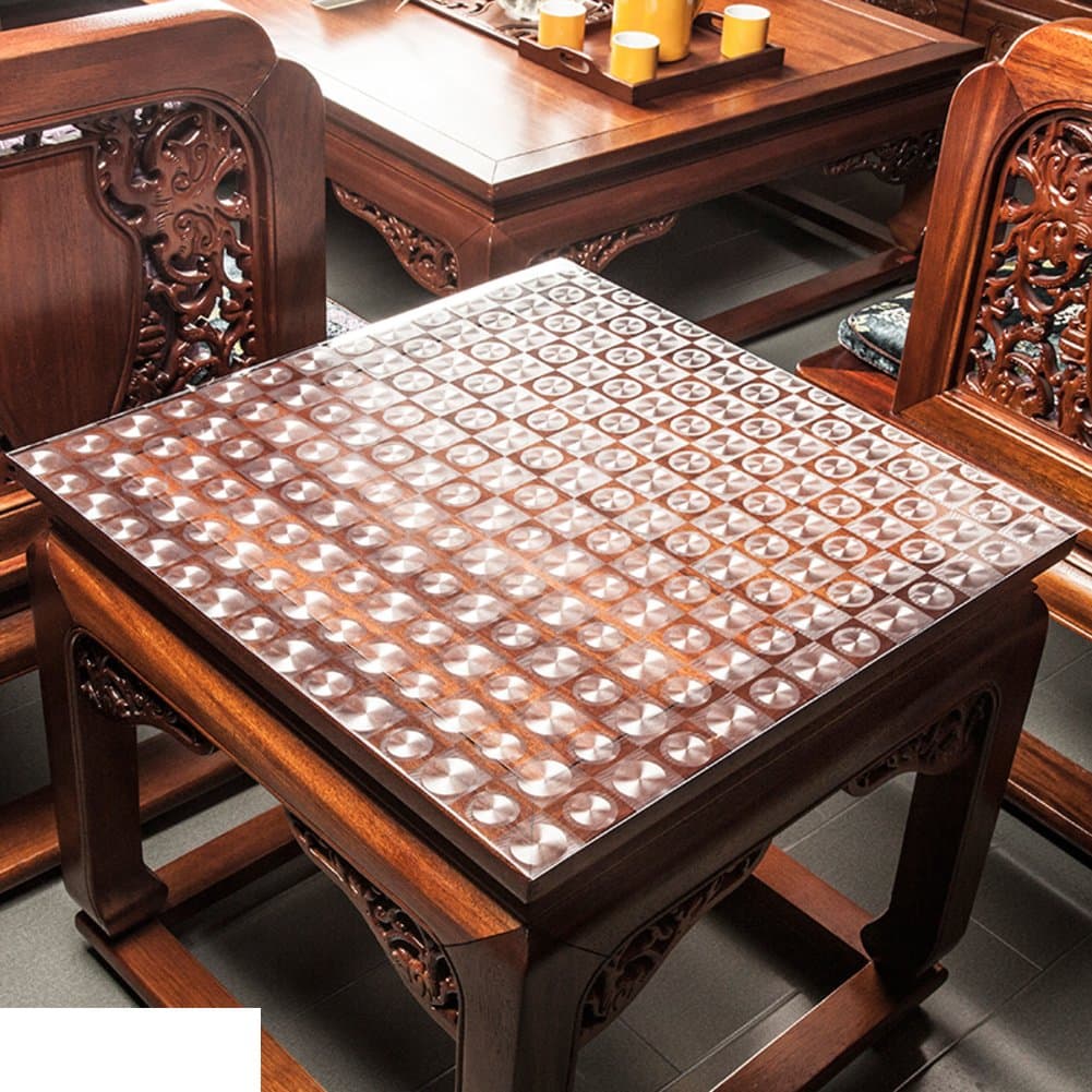 Pvc transparent table cloth waterproof square square tablecloth plastic tablecloths bedside table crystal plate mat table mat -C 70x70cm(28x28inch)