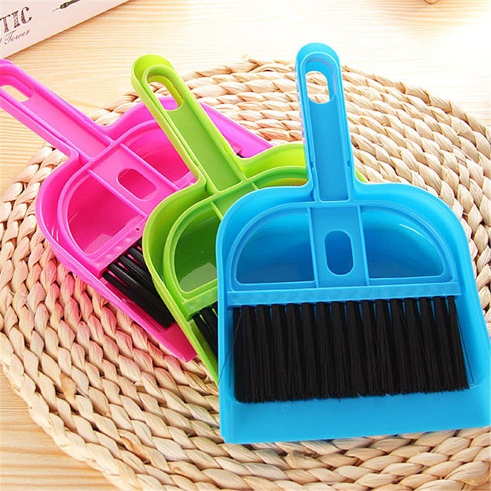 3PCS Generic Mini Dustpan and Brush Desk Table Top Keyboard Netbook Handy Cleaner Whisk