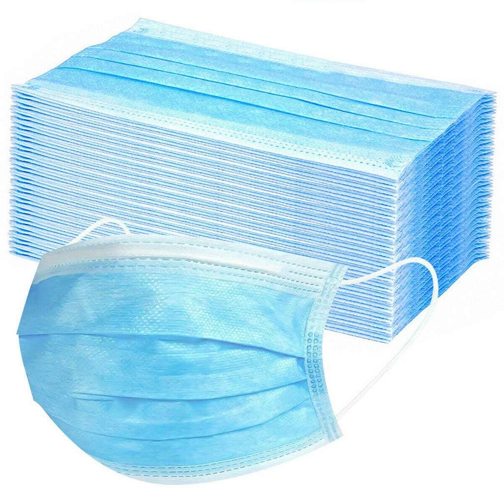 M-A-S-K-S, Disposable,Three-layer Non-Woven Fabric,Dosage For One Person Usage Amount,A Half months (Blue, 20PC)