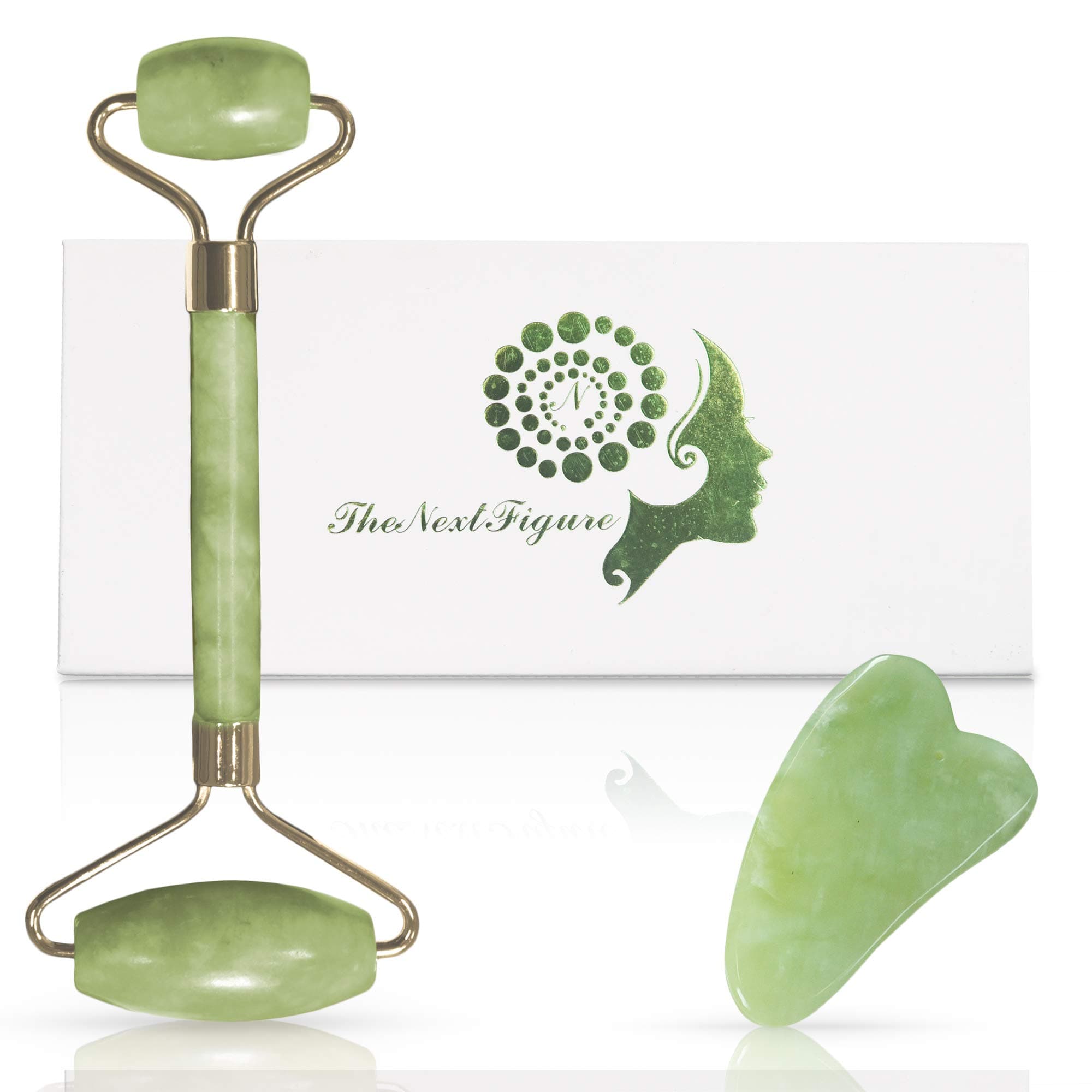 Natural Jade Roller– Gua Sha – Lymphatic Drainage Tool for Face, Neck, Body - Anti Aging Treatment – Reduces Wrinkles and Fine Lines