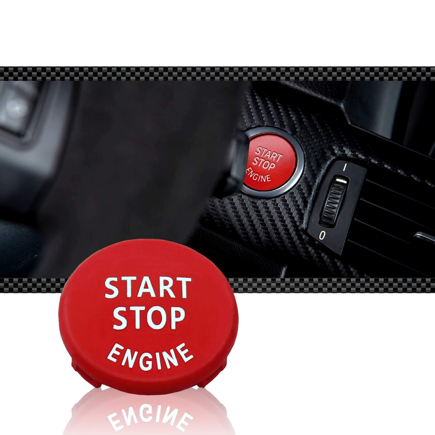 InSassy Red Start Stop Engine Button Replacement for BMW E Chassis - 1 3 5 6 7 X1 X3 X5 X6 Z Series - Engine Power…