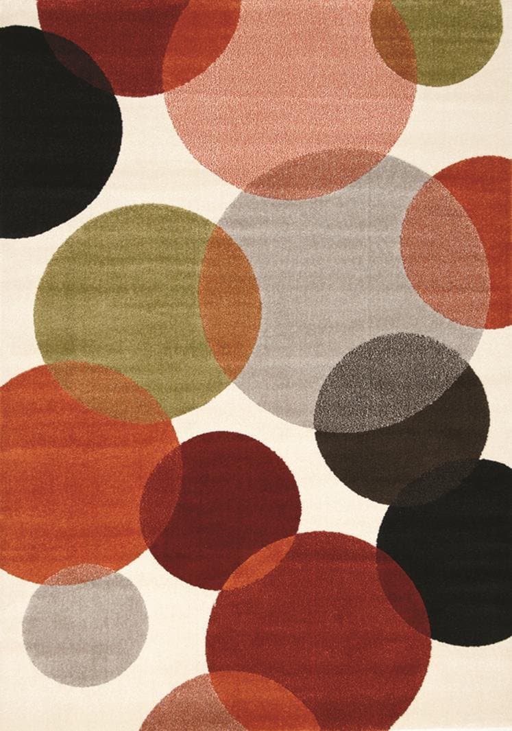 Kalora Safi Colorful Bubbles Rectangular Beige Area Rug 7'10" x 10'10"