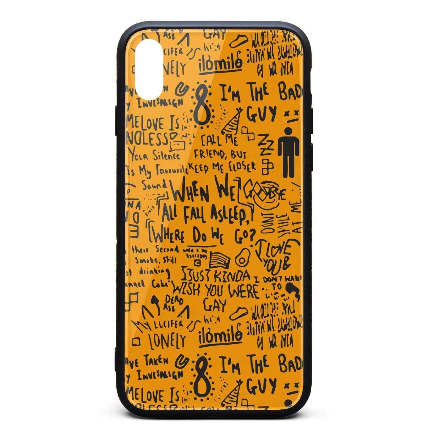 Graffitis-Lyrics-Billie-eilish- iPhone X/XS Case Slim Flexible TPU Bumper Cover Skin Case for iPhone Case X/XS [5.8 Inch]